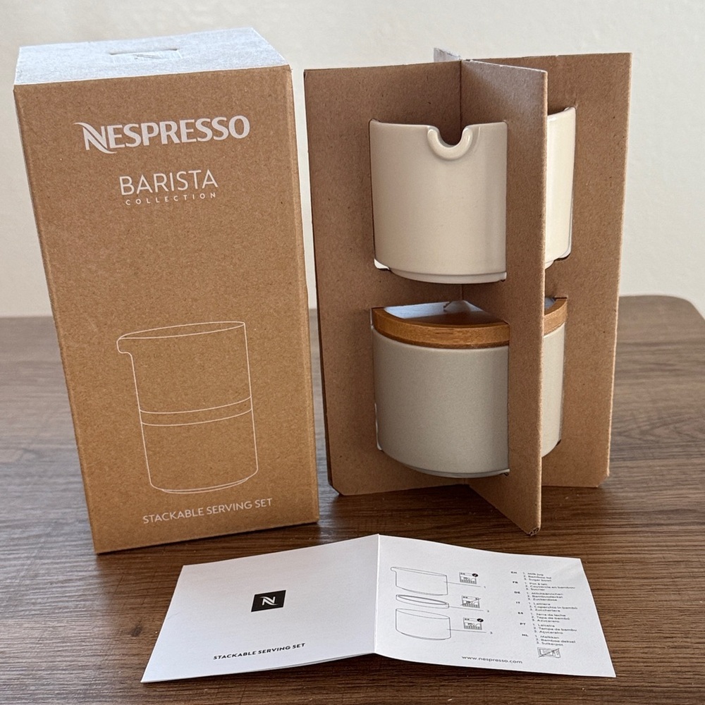 Nespresso Barista Collection Stackable Set in Cream and Brown